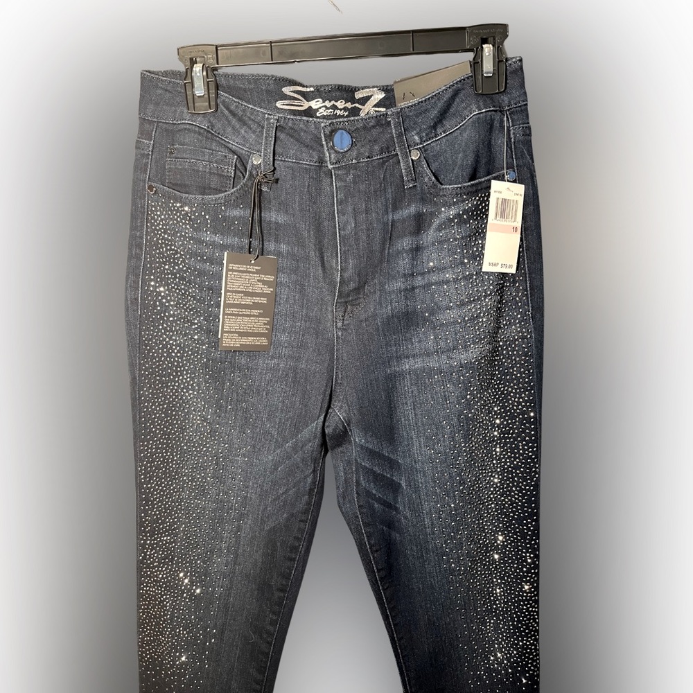 STAND OUT Limited Edition Seven7 Jeans High Rise Skinny Rhinestone